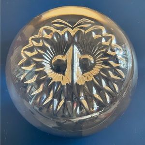 🦉Vintage 1990’s OWL clear glass paperweight. Great for office or home.🦉
